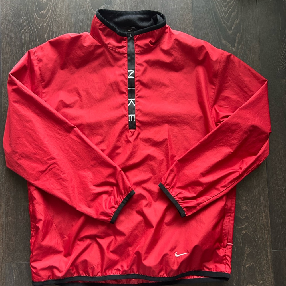 Vintage Y2K Nike Red Windbreaker Half Zip Jacket